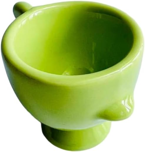 Ceramic Egg Cup, Green Porcelain Egg Holder for Breakfast Boiled Eggs, Perfect for Kitchen, Restaurant & Dining, Easy to Clean