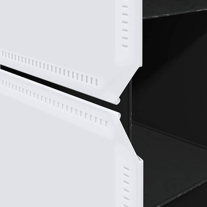 Modular Cabinet Black and White Plastic and Chromed Steel with Nine Compartments for Flexible Storage and Modern Home Organization
