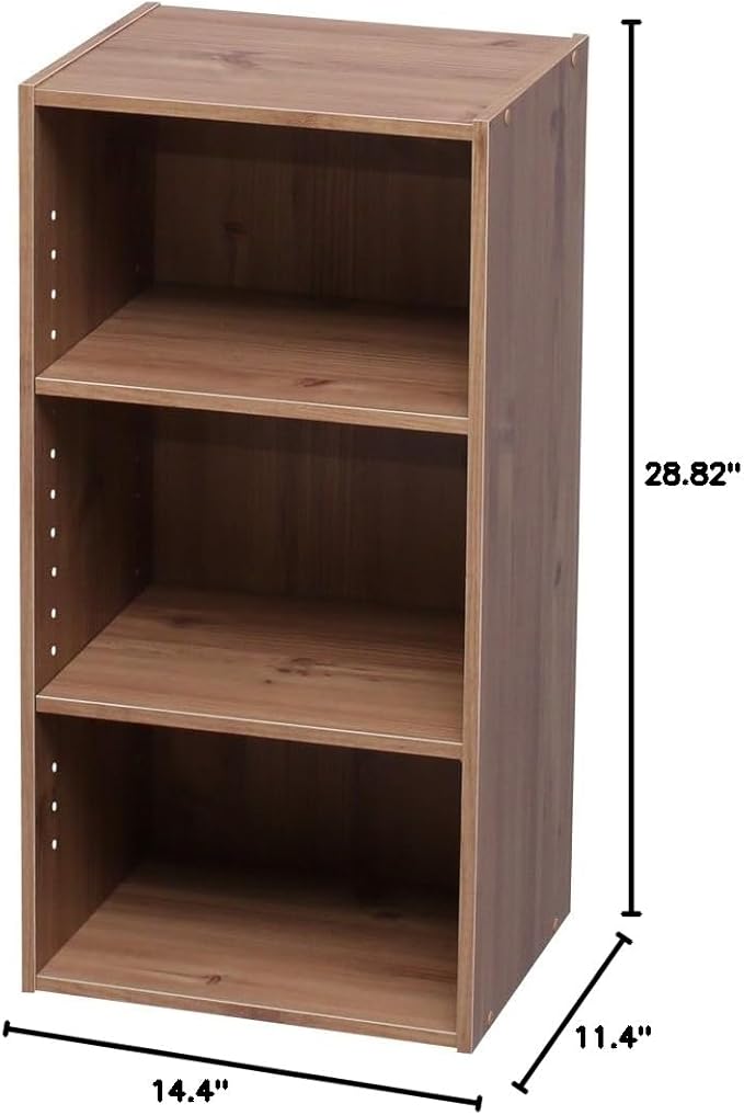 Iris Ohyama MDB-3K Color Box, Storage Box, Bookshelf, 2 Tiers, Movable Shelf, Width 14.4 x Depth 11.4 x Height 28.7 inches (36.6 x 29 x 73.2 cm), Natural Module Box