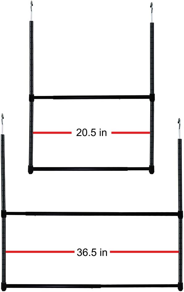 Oceanstar 2-Tier Portable Adjustable Closet Hanger Rod, Black (ACR1545B)