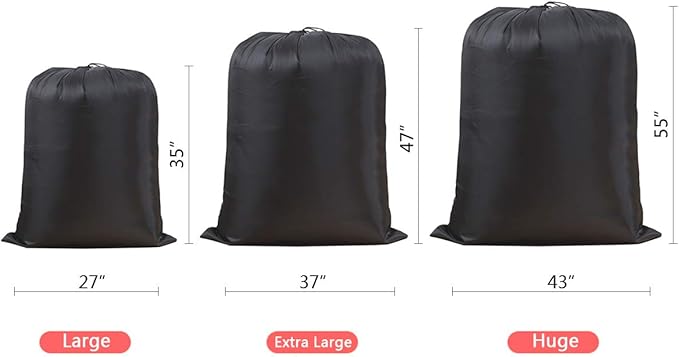 Multipurpose Extra Large Laundry Bag Storage Bag (43"x55", Black)