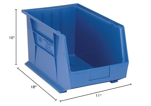 QUANTUM STORAGE SYSTEMS K-QUS260BL-2 2-Pack Ultra-Stack and Hang Bins, 18" x 11" x 10", Blue