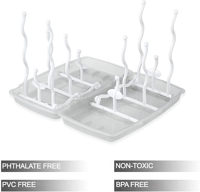 PandaEar Travel Bottle Drying Rack Space Saving| Portable Baby Bottle Dry Rack| Upright Vertical Collapsible Water Bottle Drying Rack| Dryer Rack for Baby Bottles Accessories