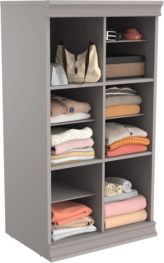 ClosetMaid Modular Storage Collection - 3 Shelf Unit, White, 40.29 H x 21.39 W x 15.91 D & 12 Shelf Divided Unit, White