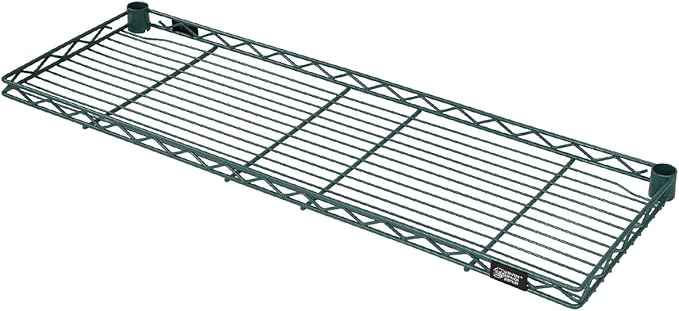 Quantum 1236RCSP Wire Shelf, 36"W x 12"D, Carbon Steel, Epoxy Coated, Green, NSF