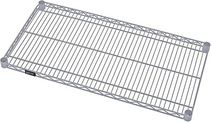 Quantum 1454GY 54" Epoxy Coated Wire Shelf with Adjustable Foot Levelers | Modular Shelving System Accessory for Commercial Restaurant Warehouse and Office | 800 lbs Capacity | 54"W x 14"D, Gray, NSF