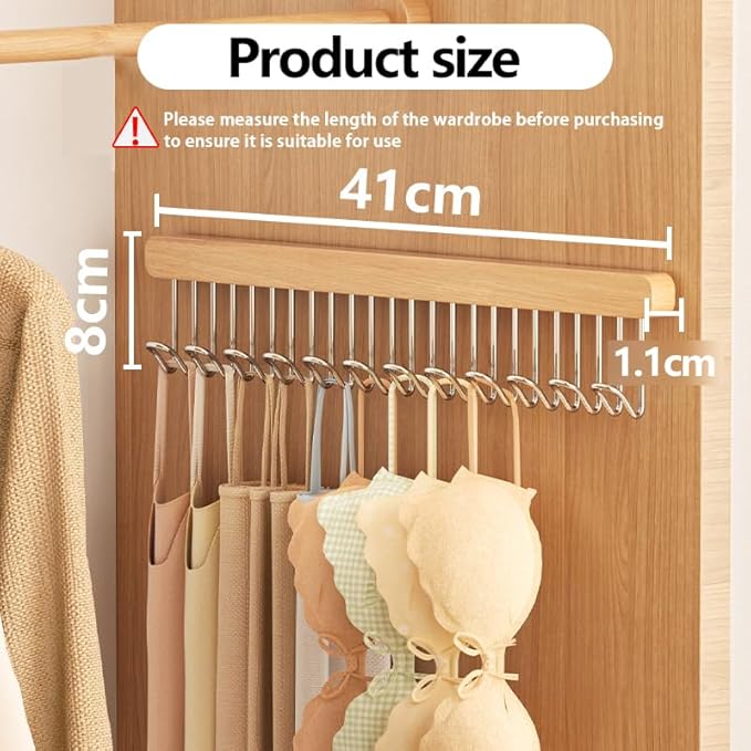 16.2 inch valet rods for closets, extendable and pull-out wardrobe pole for hanging clothes, wardrobe pole with metal hooks, closet valet rod slide out (Right hook