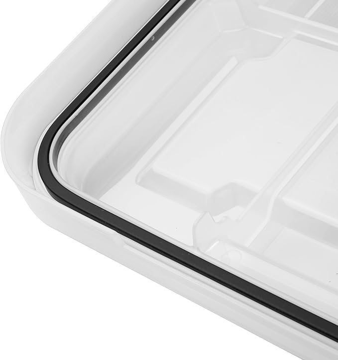 Sterilite 18 Pack 5 Gallon Gasket Box, Stackable Plastic Storage Container with Lids, Black - Waterproof and Dustproof Tote for Home Organization