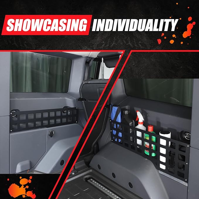 Rear Cargo Rack Trunk Modular Panel Organizers Shelves Compatible with INEOS Grenadier 2022-2025 Trunk Side Molle Storage Rack Basket System Luggage Storage (Left+Right)