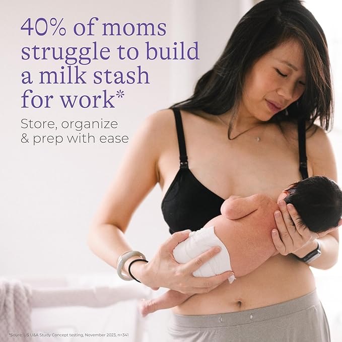 Lansinoh Breastmilk Storage Container with Quick-Freeze Tray, Stores up to 10 Breast Milk Bags, Made Without BPA/BPS, Includes 5 Milk Bags