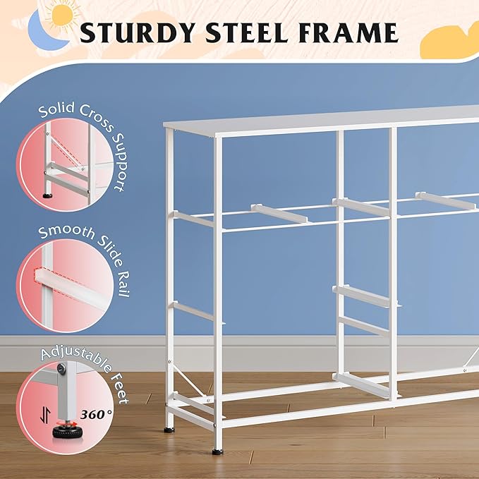 WLIVE Dresser for Bedroom with 8 Drawers, Wide Fabric Dresser for Storage and Organization, Bedroom Dressers, Chest of Drawers for Living Room, Closet, Hallway, Cloudy Pink