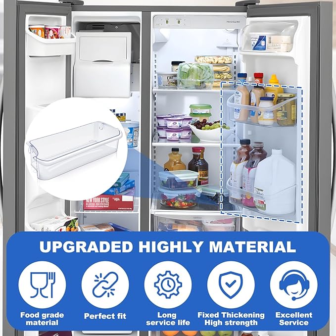 241505301 Refrigerator Door Shelf Bin Replacement 16.5Width x 4.8Depth 2 Liter Compatible with Frigidaire Kenmore PS976745 1056476 AP3769131 241505300 FGHC2331PF FGSC2335T