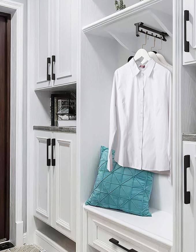 Heavy Duty Extendable Pull Out Closet Rod - Sliding Wardrobe Closet Rod for Increased Storage Space - Hanging Rod Ideal for Clothes, Towels and More - Neat Closet Storage (20 inch)