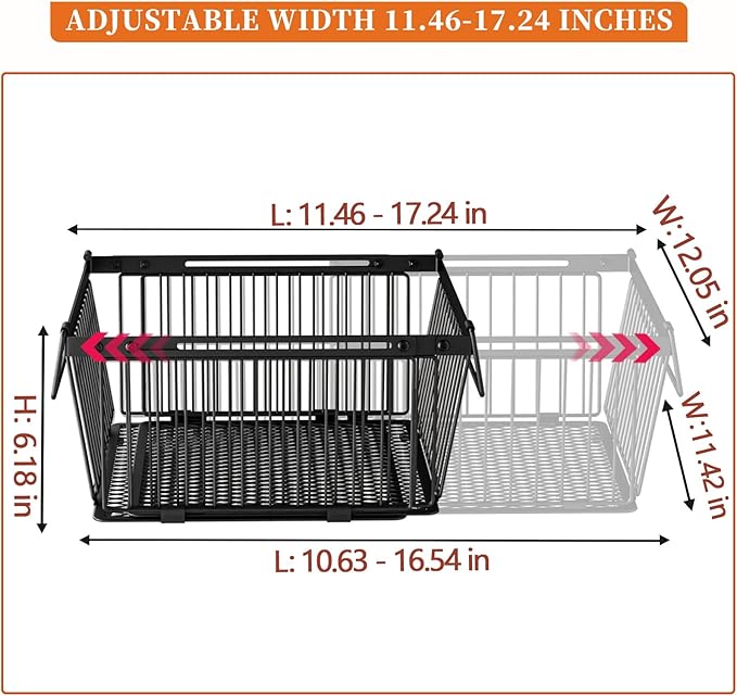 Large Freezer Organizer Bins,Upgraded Bottom Leak-Proof net,Fit 10 to 20 Cu.Ft Deep Freezer,2 Pack, Expandable Stackable Chest Freezer Organizer Bins , for Fridge, Deep Freezer, Cabinet