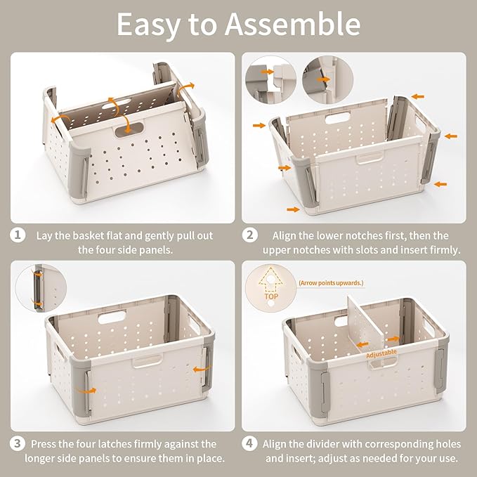 HAIXIN HOME Laundry Basket with Divider for Pre-Sorting, 42L Stackable Plastic Laundry Hamper on Wheel, Dirty Clothing Storage Organizer Bin with Handles for Closet, Bedroom, Bathroom - 1 Pack