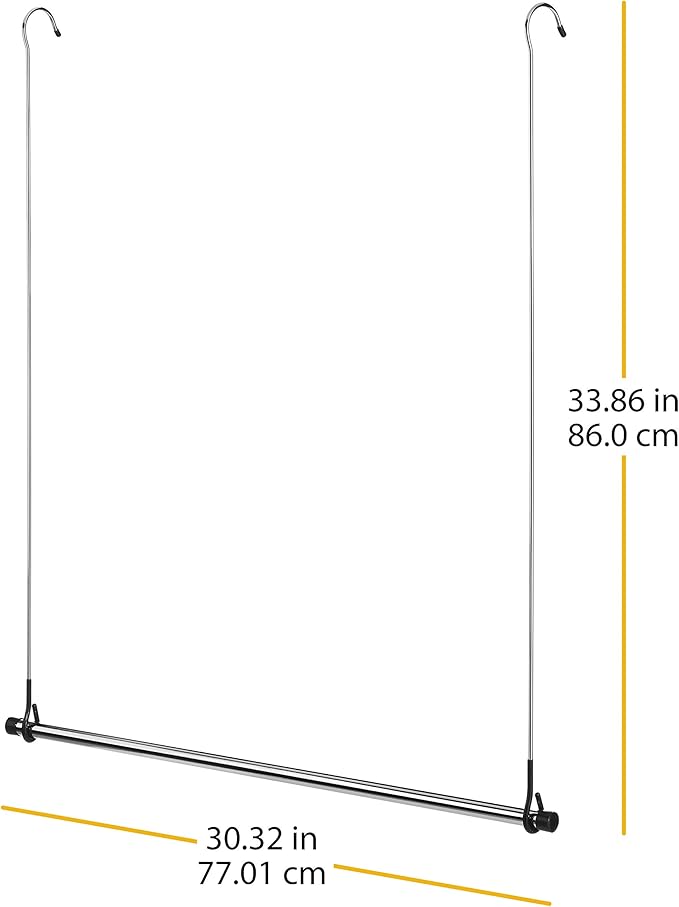 Whitmor 6021-378 Ebony Chrome Collection Double Closet Rod