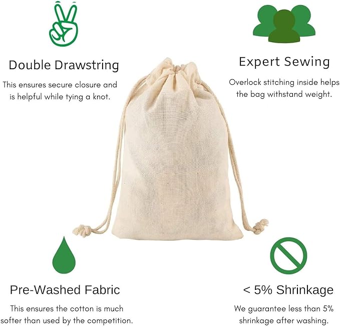 Mayatra's Cotton laundry Bag For Clothes - Travel Organizer - Eco-friendly 100% Pure Cotton Drawstring Bag - Large Size - Hanging Laundry Bag Foldable and Washable (Pack Of 1 Tom)