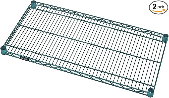 Quantum Storage Systems 1448P-2 Wire Add-On Shelf Green Epoxy 48" W x 14" D 2 Pack