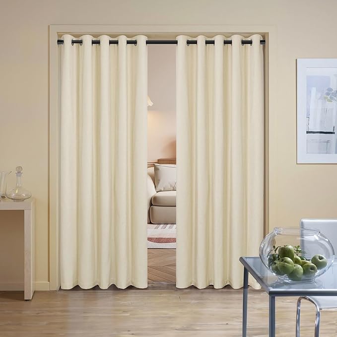 MEXAU 2Pack Tension Curtain Rod for Windows 29 to 64 inch, Never Rust adjustable curtain rod Black tension curtain rods no drilling, 7/8 Inch spring tension curtain rod for Doorway Closet Door