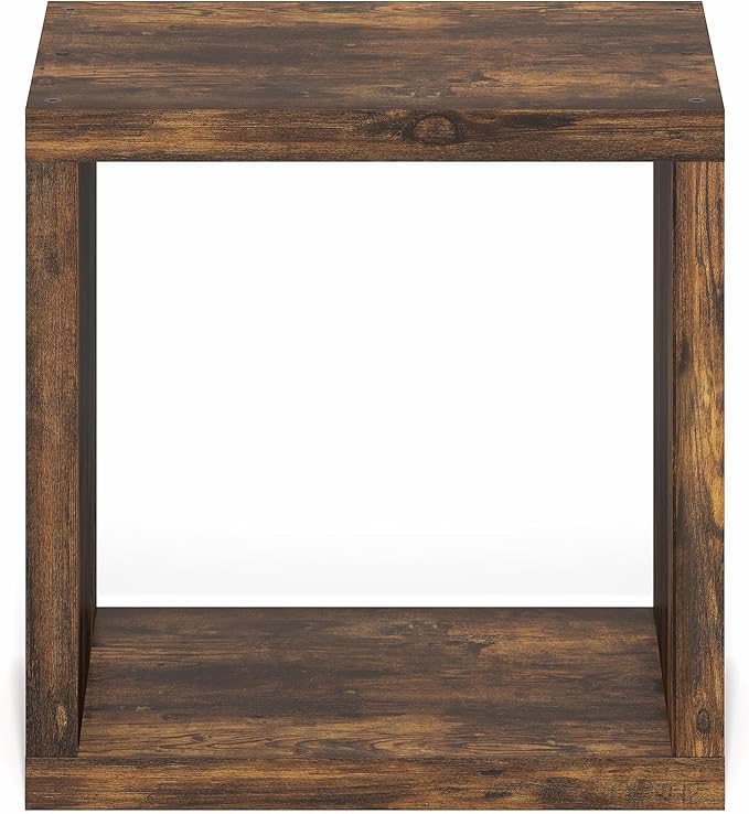 Furinno Cubicle Book Shelf, Stackable Bookshelf, Cube Storage Organizer Bookcase with Open Back, Extra Thick, 15.8" x 15.8" x 14.6", for Living Room, Bedroom, Home Office, Amber Pine