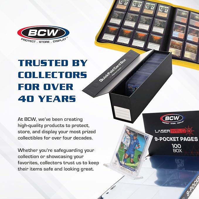 BCW 6 Drawer Card Catalog - Black | Stackable Trading Card Organizer Box | Holds Sports Cards, Gaming Cards, Toploaders & Magnetics | Heavy-Duty Black Plastic Storage with Dividers