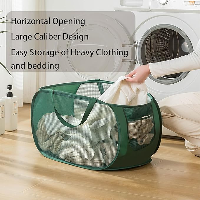 4 Pcs pop up laundry hamper Sturdy Large Capacity collapsible laundry basket,Laundry Room,Toy storage,Versatile Use-Home,Camping,Dorm,Hotel,Travel(Navy Blue)