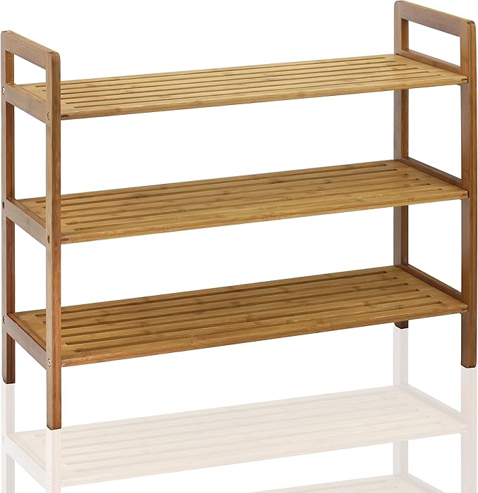 Oceanstar 3-Tier Bamboo Shoe Rack, Natural