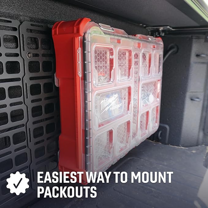 Large Mounting Bracket for Modular Tool Storage – Compatible with Milwaukee Packout-Style Systems, Heavy-Duty Wall & Vehicle Installation, Secure Tool Holder