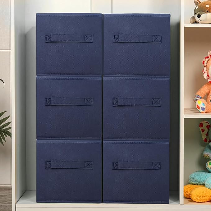 EBIGIC Collapsible Storage Cubes,Cube Storage Organizer 10.5 * 10.5 * 11inch,For home and office Collapsible Closet Shelf Organizers, Drawer Organizers(Blue)