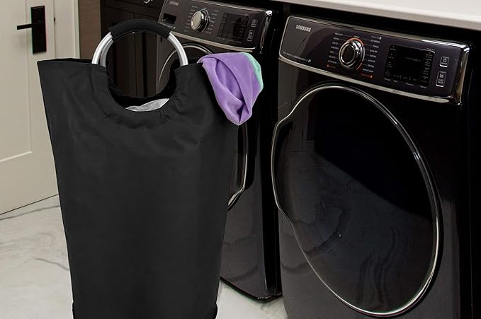 Handy Laundry Bag With Handles - 60L - Collapsible Fabric Laundy Hamper Bag - Laundry Basket For Dorm - Waterproof - Foldable - Suitable for a Dorm Clothes Hamper (Pack of 2)