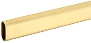 Oval Closet Rod with End Supports that have Dual Rear Facing 5mm Pins (Matte Brass, 30" Wide Space)