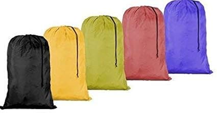 Heavy Duty Large Laundry Bag, Sturdy Fabric May Vary with Drawstring Closure. Ideal Machine Washable Laundry Bags for College, Dorm and Apartment dwellers Assorted Color and Design 12pack