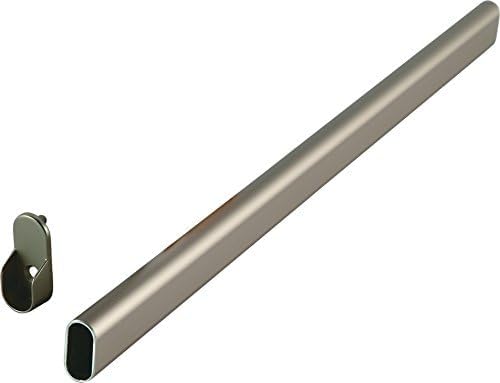 Oval Closet Rod with End Supports (Satin Nickel, 48" Wide Space)