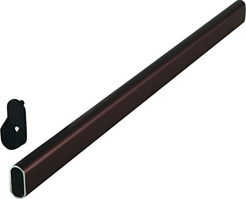 Oval Closet Rod with End Supports that have Dual Rear Facing 5mm Pins (Oil Rubbed Bronze, Custom 31-47 Inches)