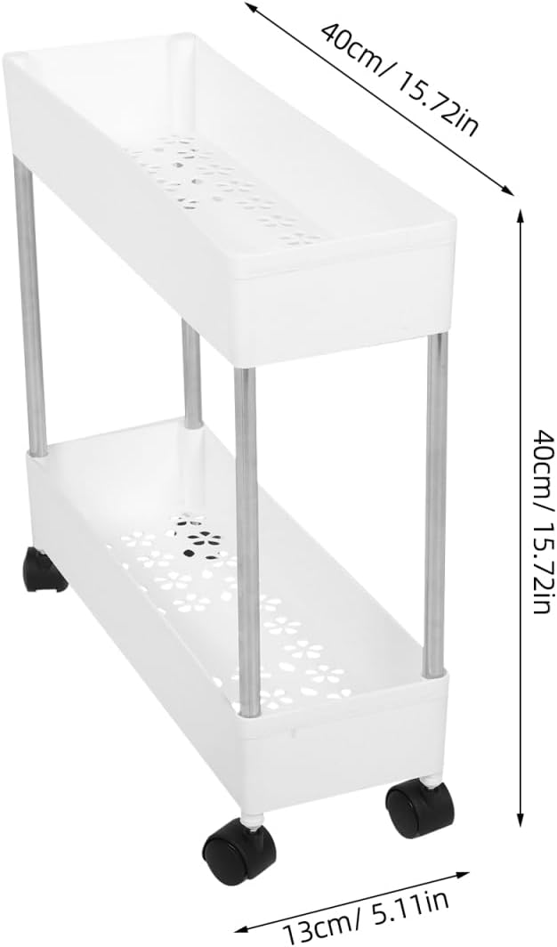 Cabilock Multi-Layer Storage Rack Rolling Trolley Cart with Casters 3-Tier Portable Floor Stand for Kitchen Bathroom Bedroom Living Room Balcony Organization
