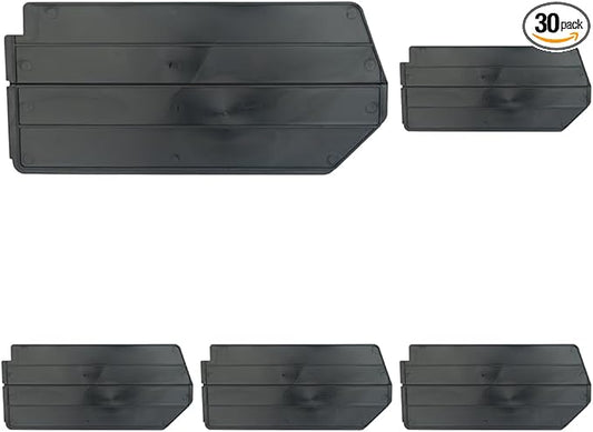 Akro-Mils 40260 Plastic Length Dividers for AkroBins Stackable Storage Bins Model 30260, Custom Storage Inserts for Tools, Crafts & Supplies, Black (Pack of 30)