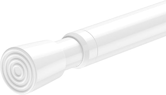 AIZESI Tension Curtain Rod for Windows 26.5 to 36 inch, Adjustable Expandable Pressure Spring Curtain Rod No Drilling, White Curtain Rod for Bedroom Doorway Closet Door