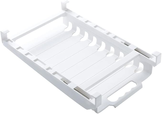 Smart Design Hanging Zip Bag Pull Out Refrigerator Drawer - BPA Free Plastic - 10 resealable bags for freezer refrigerator telescopic rack hanger sliding tray, meal planner for food/fruits/veggies