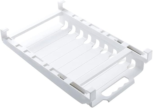 Smart Design Hanging Zip Bag Pull Out Refrigerator Drawer - BPA Free Plastic - 10 resealable bags for freezer refrigerator telescopic rack hanger sliding tray, meal planner for food/fruits/veggies