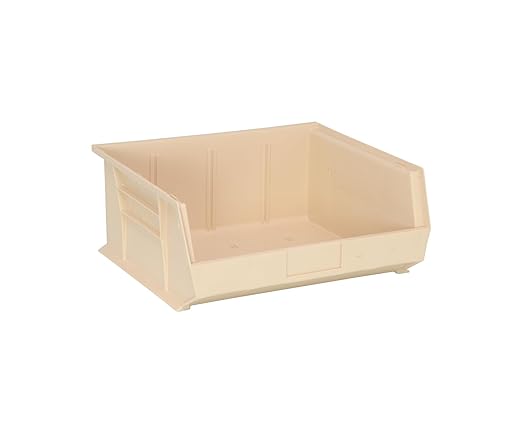 QUANTUM STORAGE SYSTEMS K-QUS250IV-2 2-Pack Ultra-Stack and Hang Bins, 14-3/4" x 16-1/2" x 7", Ivory