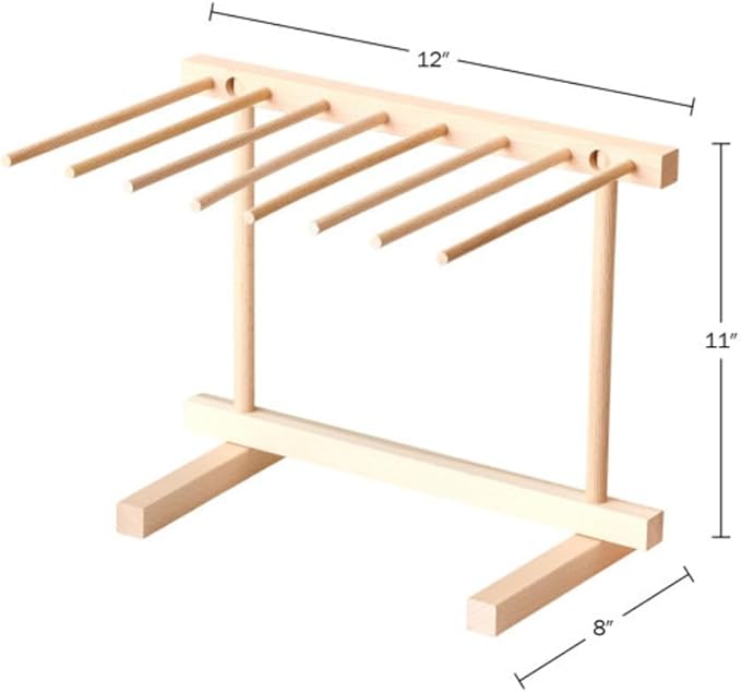Pasta Drying Rack - Collapsible Spaghetti Holder with 8 Bars for Homemade Fresh Pasta - Wood Drying Rack for Spaghetti, Linguine, Fettucine, or Pappardelle - Kitchen Accessories by Classic Cuisine