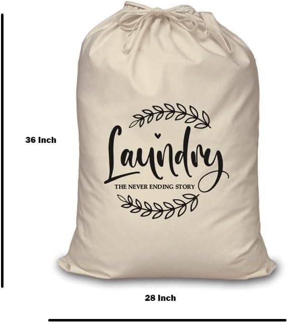 Mayatra's Cotton laundry Bag For Clothes - Travel Organizer - Eco-friendly 100% Pure Cotton Drawstring Bag - Large Size - Hanging Laundry Bag Foldable and Washable (Pack Of 1 Tom)