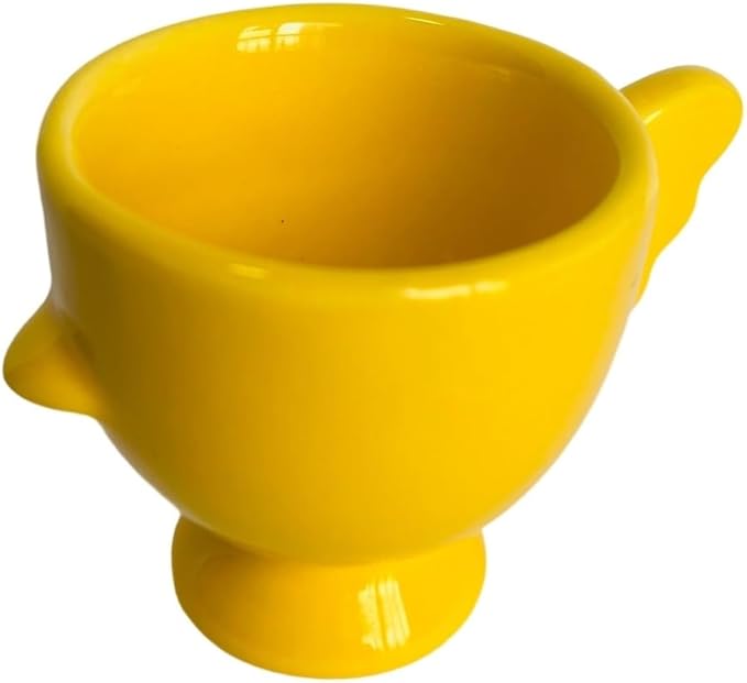 Ceramic Egg Cup, Yellow Porcelain Egg Holder for Breakfast Boiled Eggs, Perfect for Kitchen, Restaurant & Dining, Easy to Clean