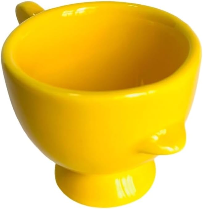 Ceramic Egg Cup, Yellow Porcelain Egg Holder for Breakfast Boiled Eggs, Perfect for Kitchen, Restaurant & Dining, Easy to Clean