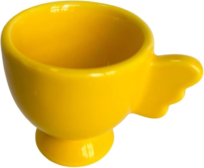 Ceramic Egg Cup, Yellow Porcelain Egg Holder for Breakfast Boiled Eggs, Perfect for Kitchen, Restaurant & Dining, Easy to Clean