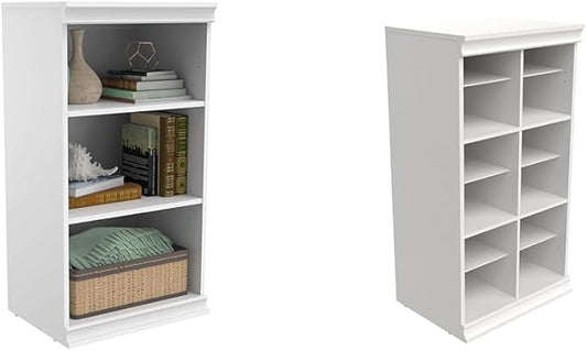 ClosetMaid Modular Storage Collection - 3 Shelf Unit, White, 40.29 H x 21.39 W x 15.91 D & 12 Shelf Divided Unit, White