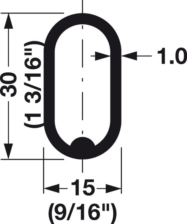 Oval Closet Rod with End Supports (Black, 18" Wide Space)