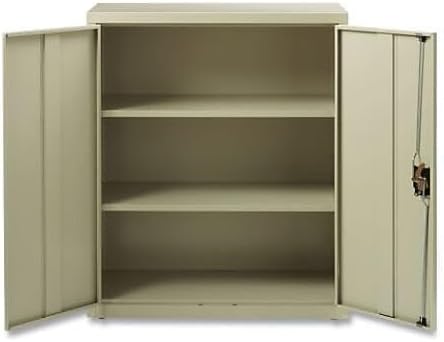 Alera 25763 36 in. x 18 in. x 42 in. 3 Shelves Economy Assembled Storage Cabinets - Putty