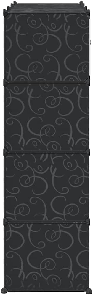 Modular Cabinet Black and White Plastic and Chromed Steel with Nine Compartments for Flexible Storage and Modern Home Organization