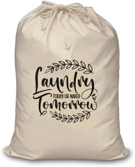 Mayatra's Cotton laundry Bag For Clothes - Travel Organizer - Eco-friendly 100% Pure Cotton Drawstring Bag - Large Size - Hanging Laundry Bag Foldable and Washable (Pack Of 1 Tom)